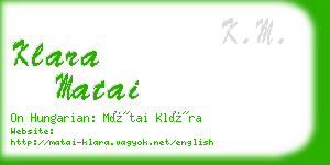 klara matai business card